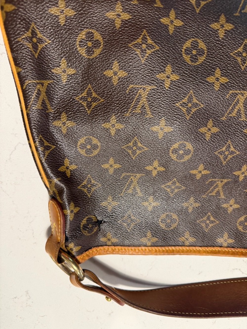 Louis Vuitton Monogram Hobo Bag in Brown and Tan - Picture 3 of 5